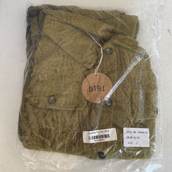 Laced By You Top / Olive L NWT and in packaging - Picture 2 of 7
